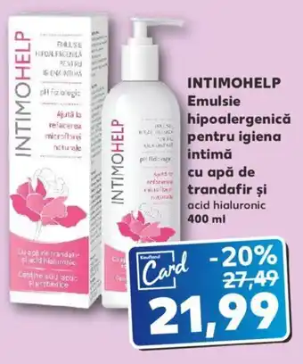 Kaufland Intimohelp emulsie hipoalergenică pentru igiena intimă cu apă de trandafir și 400ml Ofertă