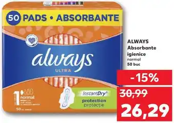 Kaufland Always absorbante igienice 50buc Ofertă