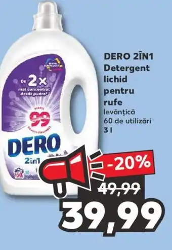 Kaufland Dero 2în1 detergent lichid pentru rufe 3l Ofertă