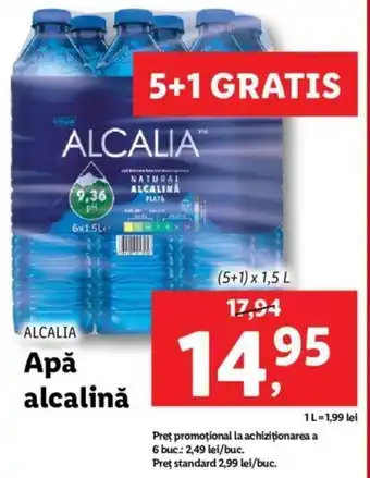 Lidl Alcalia apă alcalină 5+1 x 1.5l Ofertă