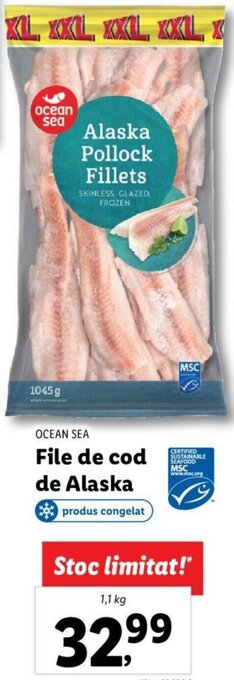 Lidl Ocean sea file de cod de alaska 1.1kg Ofertă