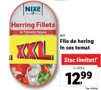 Lidl Nixe file de hering în sos tomat 3 x 200g Ofertă
