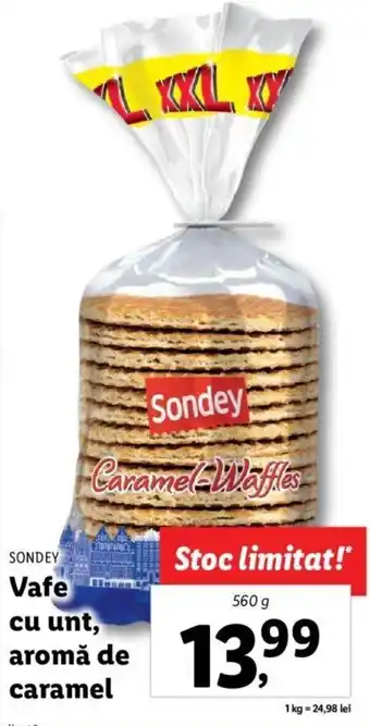 Lidl Sondey vafe cu unt aromă de caramel 560g Ofertă