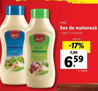 Lidl Kania sos de maioneză light / cu usturoi 500ml Ofertă