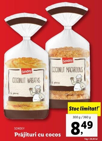 Lidl Sondey prăjituri cu cocos 300g / 360g Ofertă