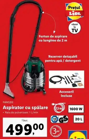 Lidl Parkside aspirator cu spălare 1600w 20l 1 buc Ofertă