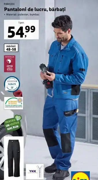 Lidl Parkside pantaloni de lucru bărbți material poliester bumbac 1 per Ofertă
