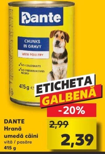 Kaufland Dante hrană umedă câini 415g Ofertă