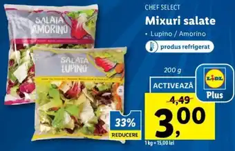Lidl Chef select mixuri salate lupino / amorino 200g Ofertă
