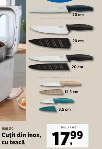 Lidl Ernesto cuțit din inox cu teacă 1 buc / 1 set Ofertă