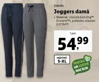 Lidl Esmara joggers damă material viscoză poliester elastan 1 per Ofertă