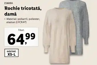 Lidl Esmara rochie tricotată damă poliacril poliester elastan 1 buc Ofertă