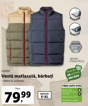 Lidl Livergy vestă matlasată bărbați poliester 1 buc Ofertă