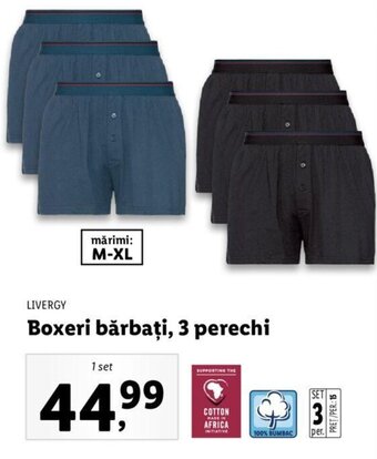 Lidl Livergy boxeri bărbți 3 perechi 1 set Ofertă