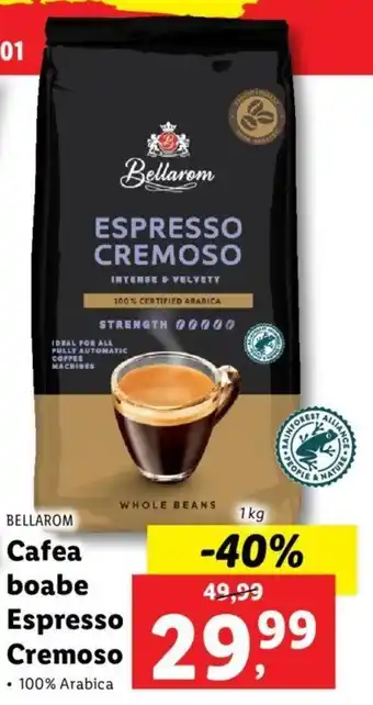 Lidl Bellarom cafea boable espresso cremoso 100% arabica 1kg Ofertă