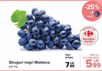 Carrefour Moldova Struguri negri per kg Ofertă