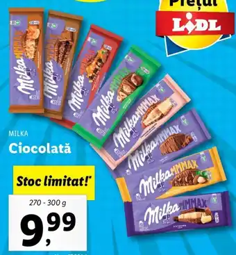 Lidl Milka ciocolată 270-300g Ofertă