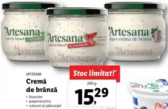 Lidl Artesana cremă de brânză besuioc peperoncino usturoi și pătrunjel 200g Ofertă