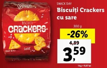 Lidl Snack day biscuiți crackers cu sare 300g Ofertă