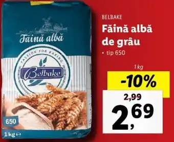 Lidl Belbake făină albă de grâu tip 650 1kg Ofertă