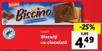 Lidl Sondey biscuiți cu ciocolată 125g Ofertă