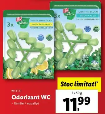 Lidl W5 eco odorizant wc lămâie / eucalipt 3 x 50g Ofertă