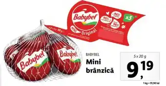 Babybel mini brânzică 5x20g