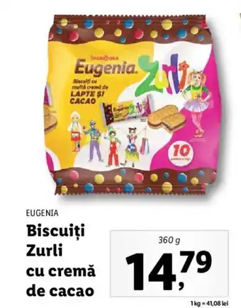 Lidl Eugenia biscuiți zurli cu cremă de cacao 360g Ofertă