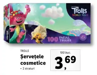 Lidl Trolls șervețele cosmetice 2 straturi 100 buc Ofertă