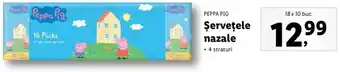Lidl Peppa pig șervețele nazale 4 straturi 18 x 10 buc. Ofertă