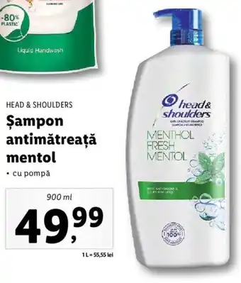 Lidl Head & shoulders șampon antimătreață mentol cu pompă 900ml Ofertă