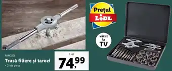 Parkside trusă filiere și tarozi 21 de piese 1 set