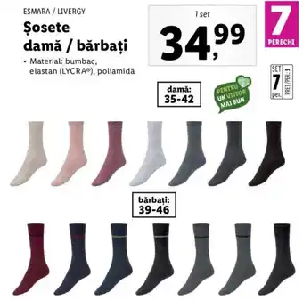 Lidl Esmara / Livergy șosete damă / bărbați 7 perechi 1 set Ofertă