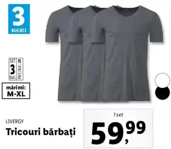 Lidl Livergy tricouri bărbați 3 bucăți 1 set Ofertă