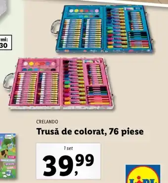 Lidl Crelando trusă de colorat 76 piese 1 set Ofertă