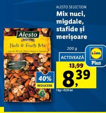 Lidl Alesto selection mix nuci migdale stafide și merișoare 200g Ofertă