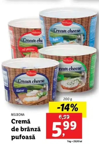 Lidl Malibona crenă de brânză pufoasă 200g Ofertă