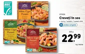 Lidl Vitasia creveți în sos curry / asiatic / sweet chili 300g Ofertă