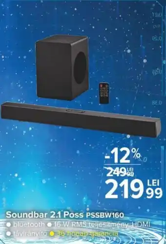 Carrefour Soundbar 2.1 poss pssbw160 Ofertă