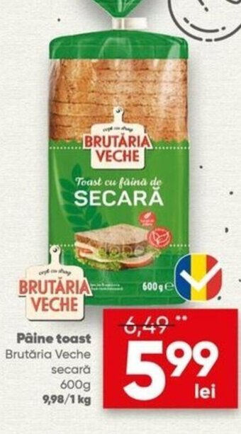 PROFI Brutăria veche pâine toast secară 600g Ofertă