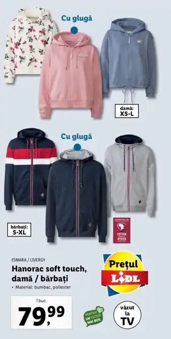Lidl Esmara / Livergy hanorac soft touch damă / bărbați 1 buc Ofertă
