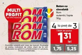 Rom baton cu ciocolată 30g