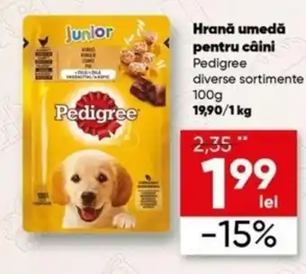 Pedigree diverse sortimente hrană umedă pentru câini 100g
