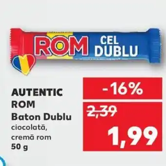 Kaufland Autentuc rom baton dublu 50g Ofertă