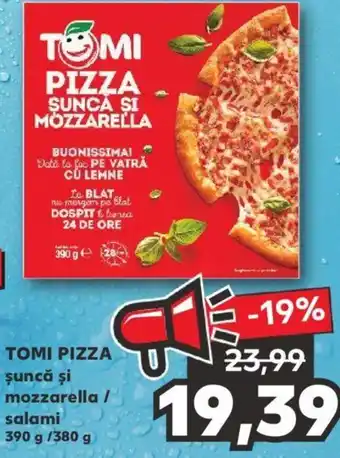 Kaufland Tomi pizza șuncă și mozzarella / salami 390g/380g Ofertă