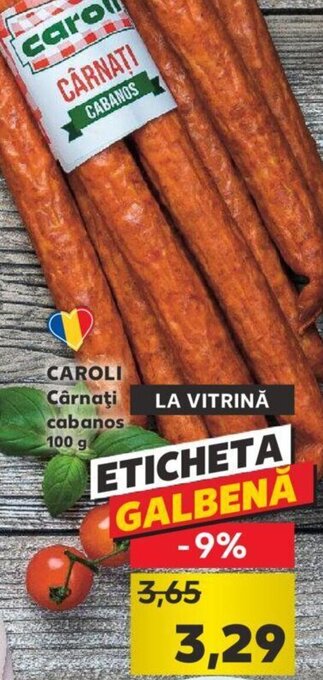 Kaufland Caroli cârnați cabanos 100g Ofertă