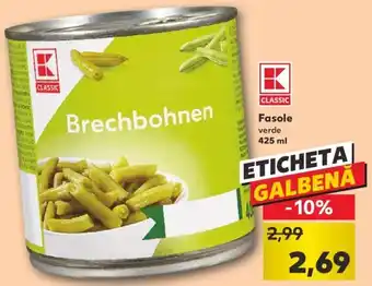 Kaufland Fasole 425ml Ofertă