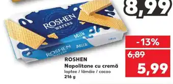Kaufland Roshen napolitane cu cremă 216g Ofertă