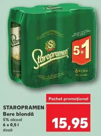 Kaufland Staropramen bere blondă 5% 6x0,5l Ofertă