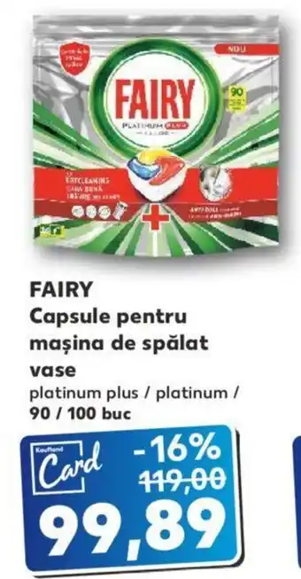 Kaufland Fairy capsule pentru mașina de spălat vase 90/100buc Ofertă